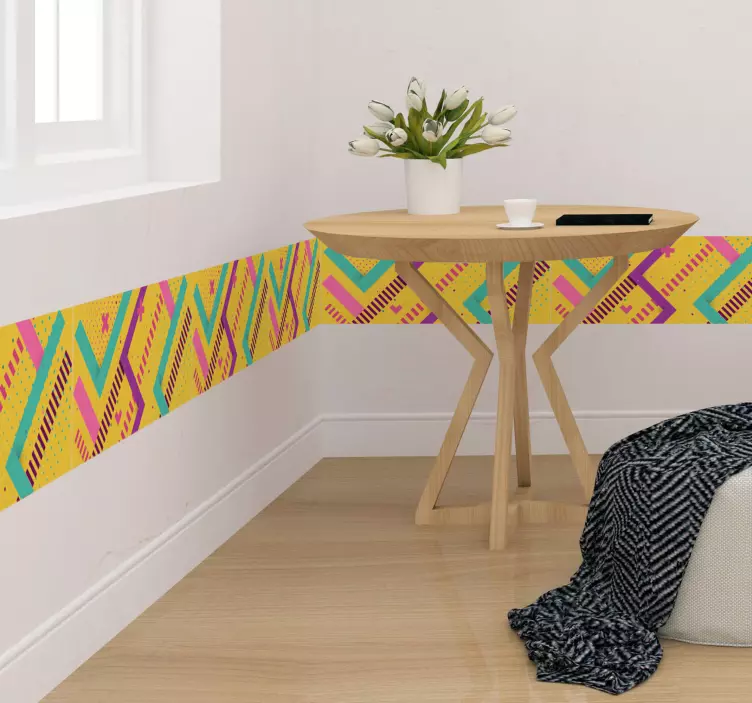 孟菲斯风格边框墙边框贴花 - TenStickers