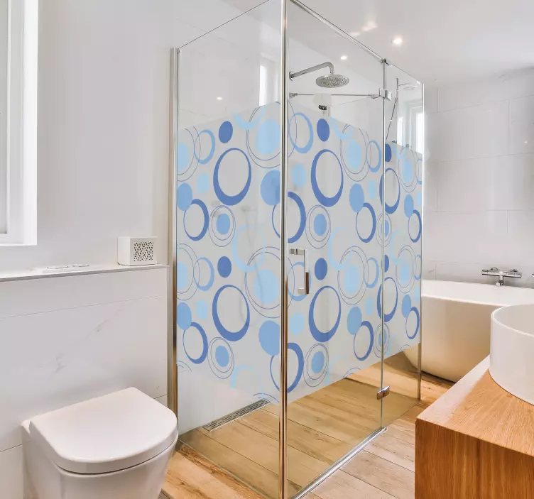 沐浴贴纸 最小的蓝色气泡 - TenStickers