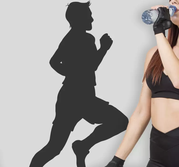 奥运跑步者剪影墙贴 - TenStickers