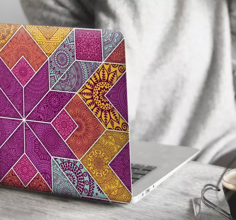 佩斯利马赛克笔记本电脑贴纸 - TenStickers