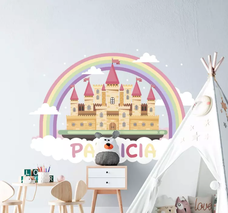 个性化的幻想城堡卡通贴纸 - TenStickers