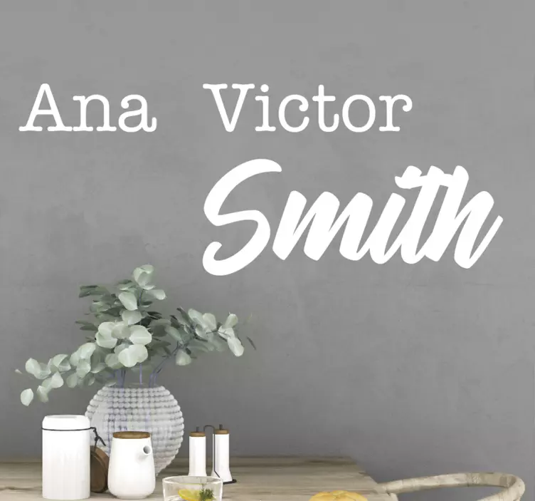 定制夫妻名字婚礼贴纸 - TenStickers