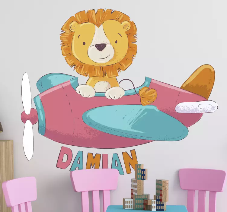 个性狮子儿童墙贴 - TenStickers