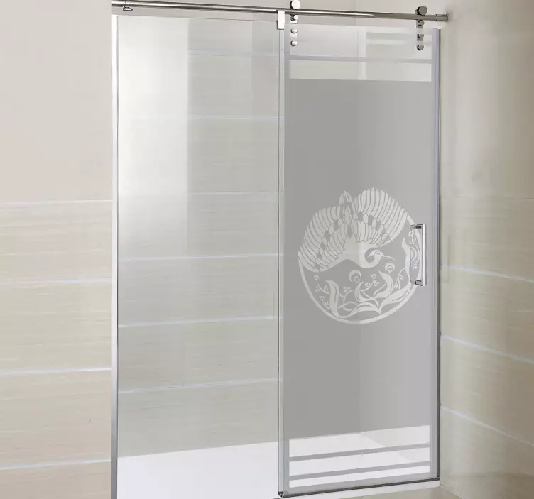 凤凰艺术淋浴窗贴纸 - TenStickers