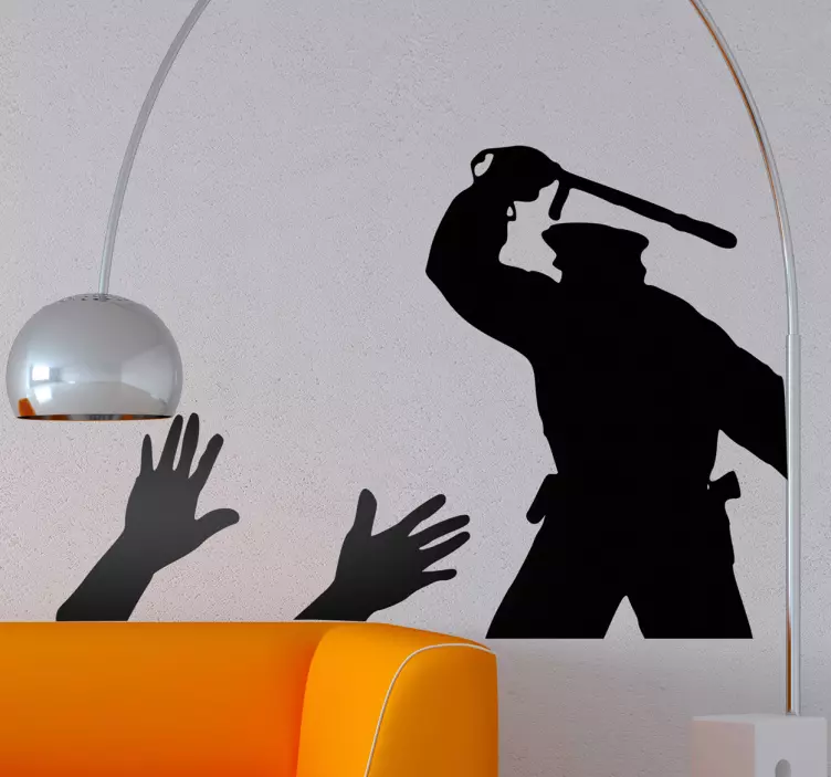 警察暴行墙贴 - TenStickers