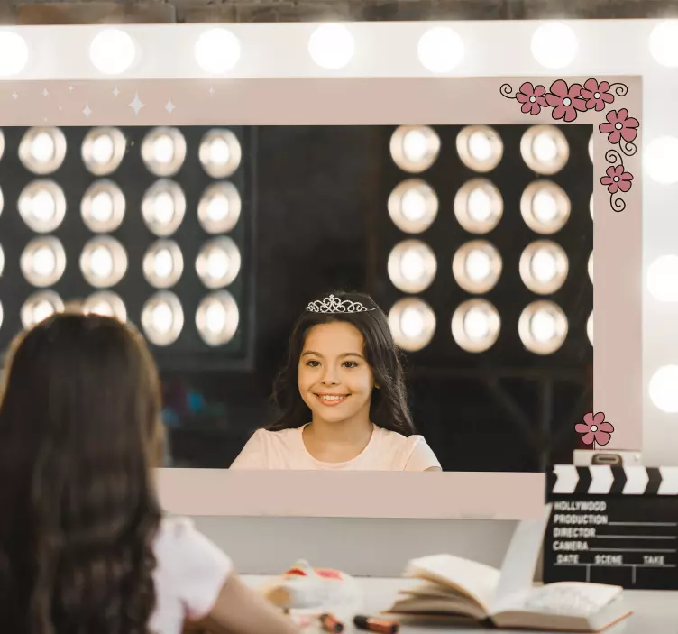 豪猪和雏菊镜子贴纸 - TenStickers