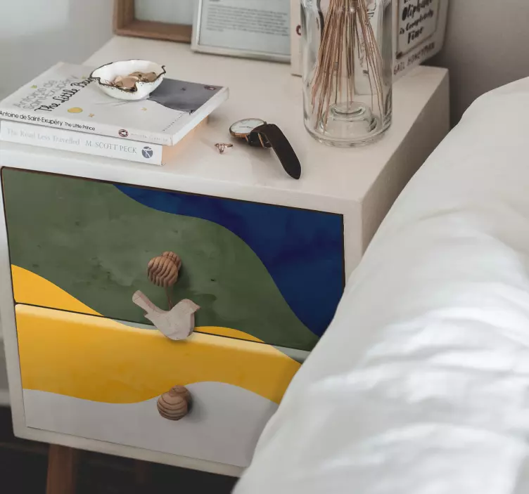 乙烯基印刷墙贴生动波浪元素 - TenStickers