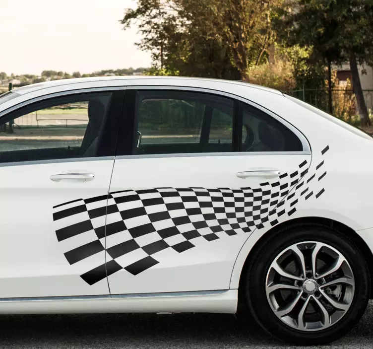 保险杠贴画 赛车旗 - TenStickers