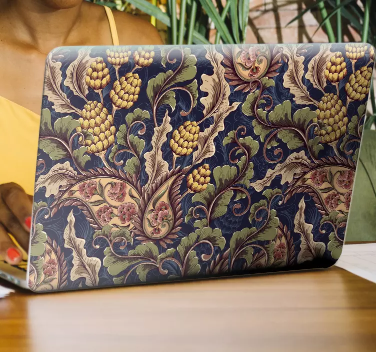 现实的佩斯利插画笔记本电脑贴纸 - TenStickers