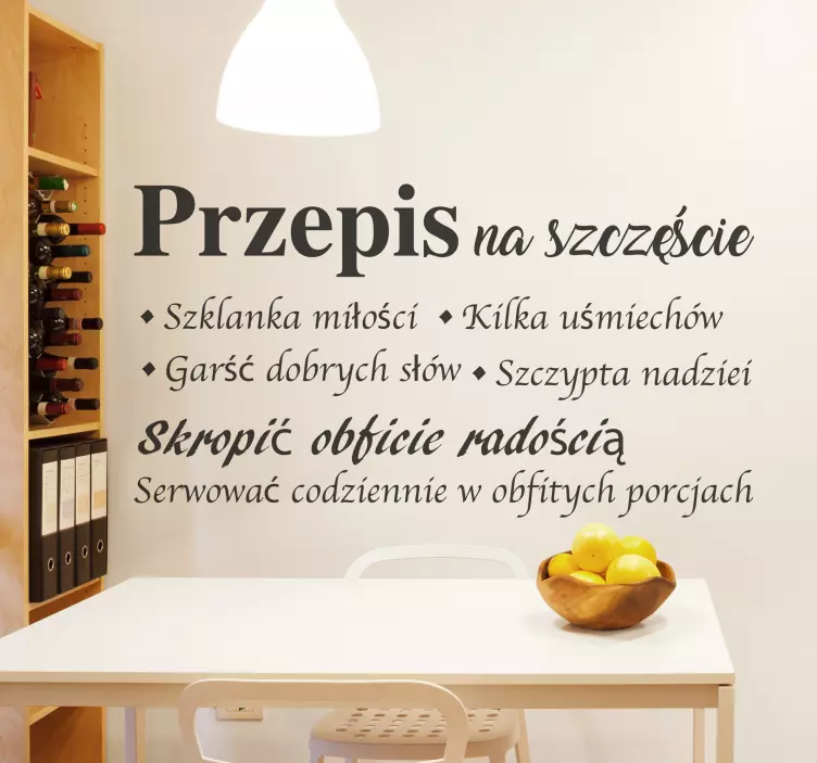 祝你好运的食谱pl食谱墙贴 - TenStickers