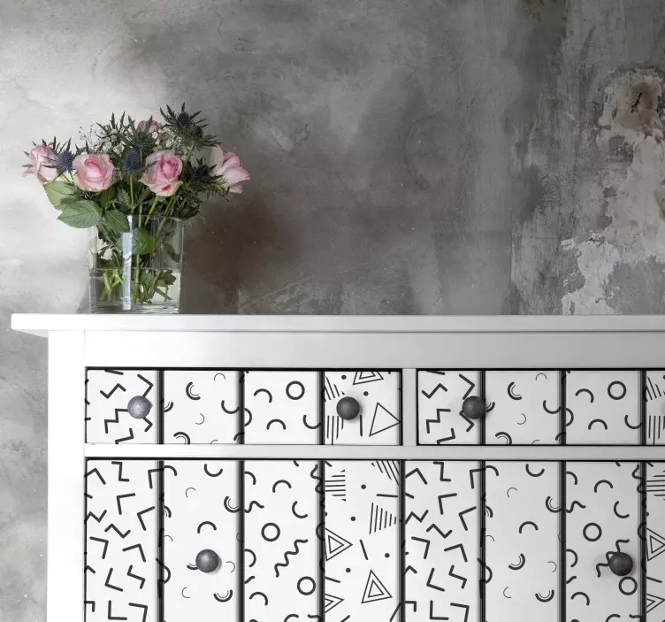 复古几何形状家具贴纸 - TenStickers