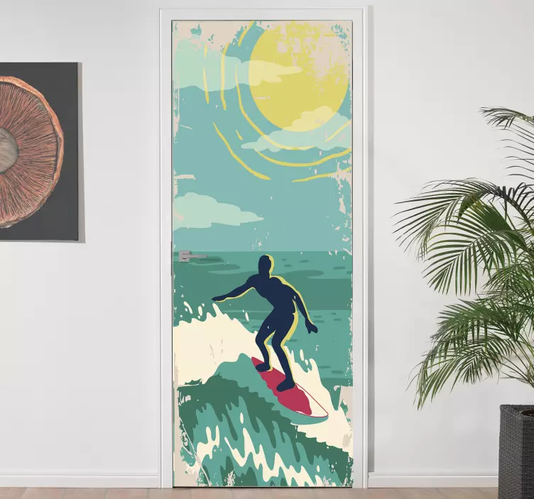 复古太阳门乙烯基贴花 - TenStickers