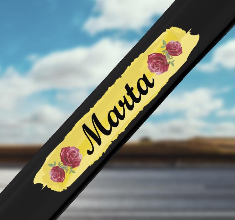 玫瑰自行车可定制花墙贴 - TenStickers