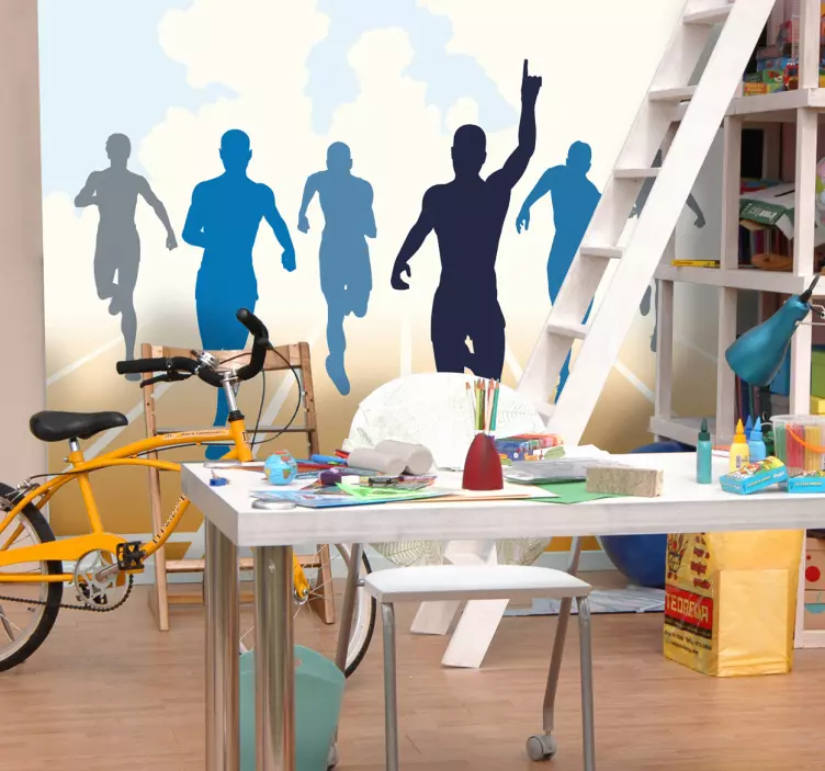 运行人剪影业务贴纸 - TenStickers