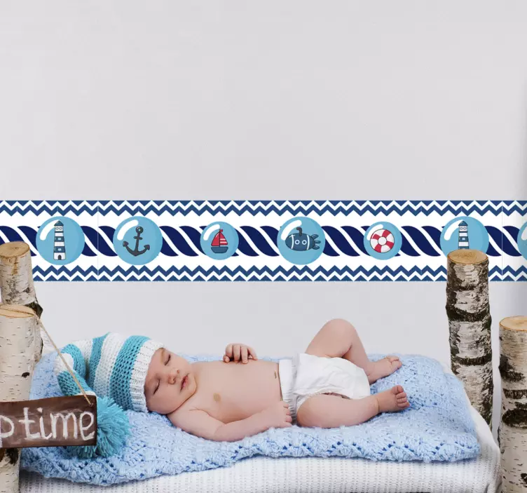 水手儿童边界墙贴 - TenStickers