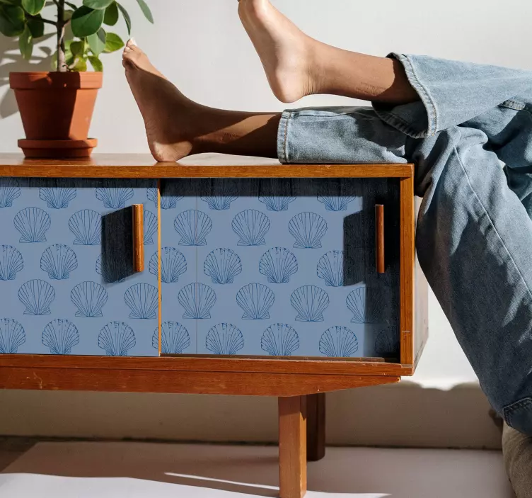 贝壳蓝色调家具贴纸 - TenStickers