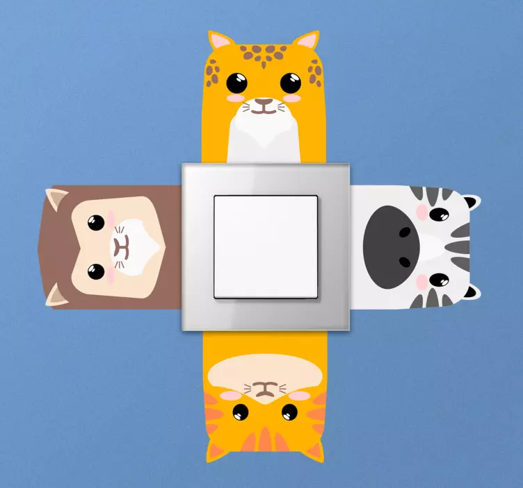 套动物电灯开关贴纸 - TenStickers