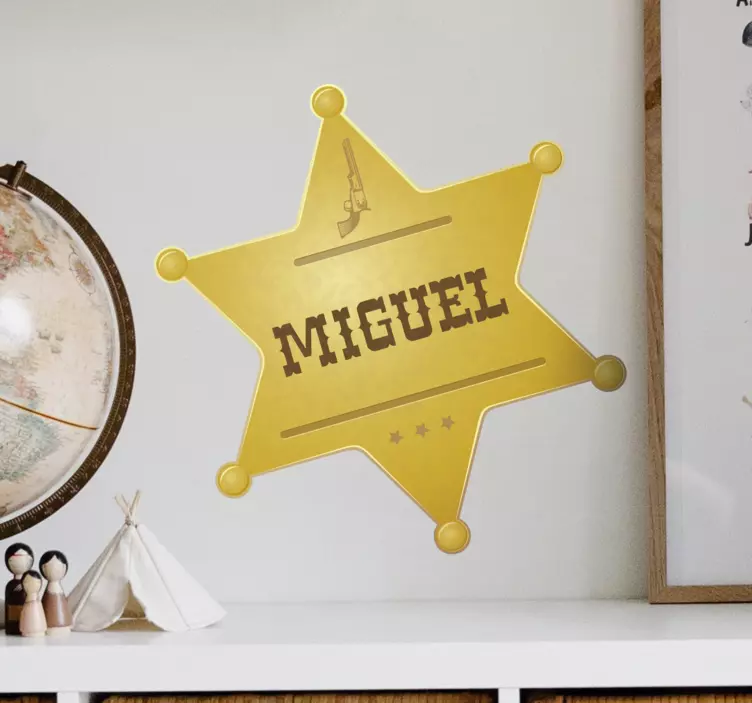 警长徽章和名字墙贴 - TenStickers