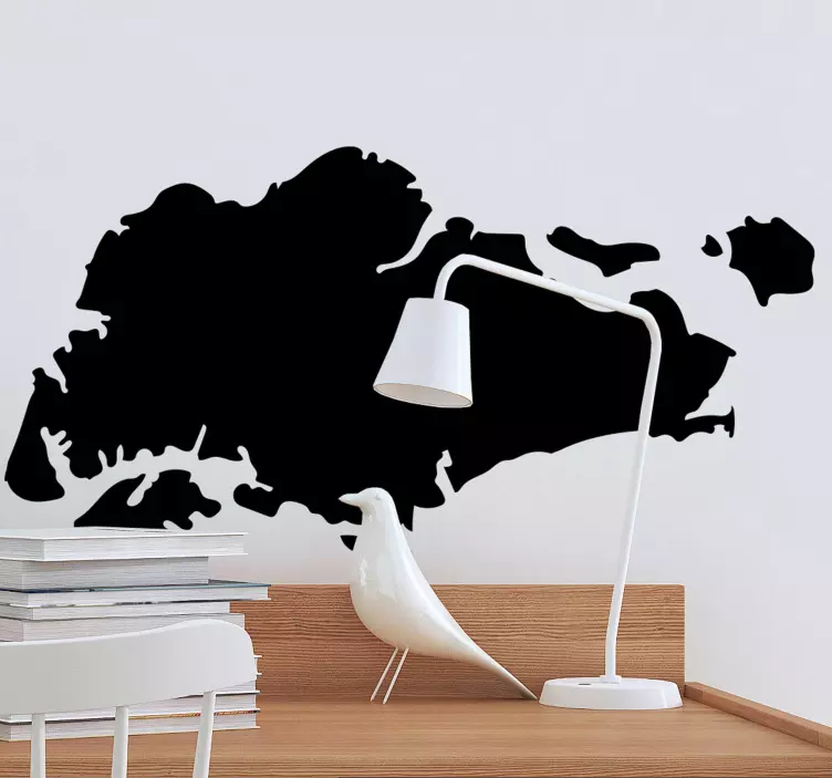 剪影新加坡地图墙贴花 - TenStickers