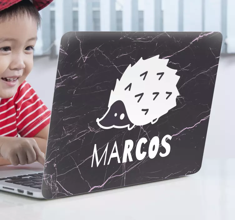 简单豪猪笔记本电脑贴纸 - TenStickers