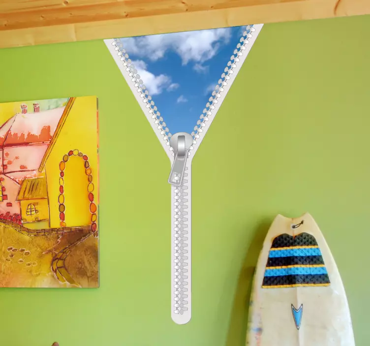 天空拉链装饰云贴纸 - TenStickers