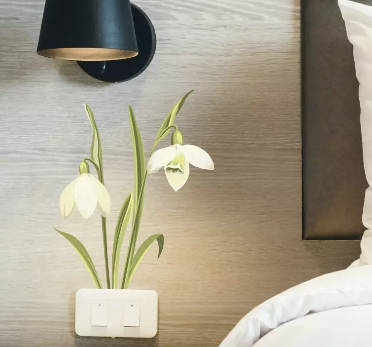 雪花莲植物花卉墙贴 - TenStickers