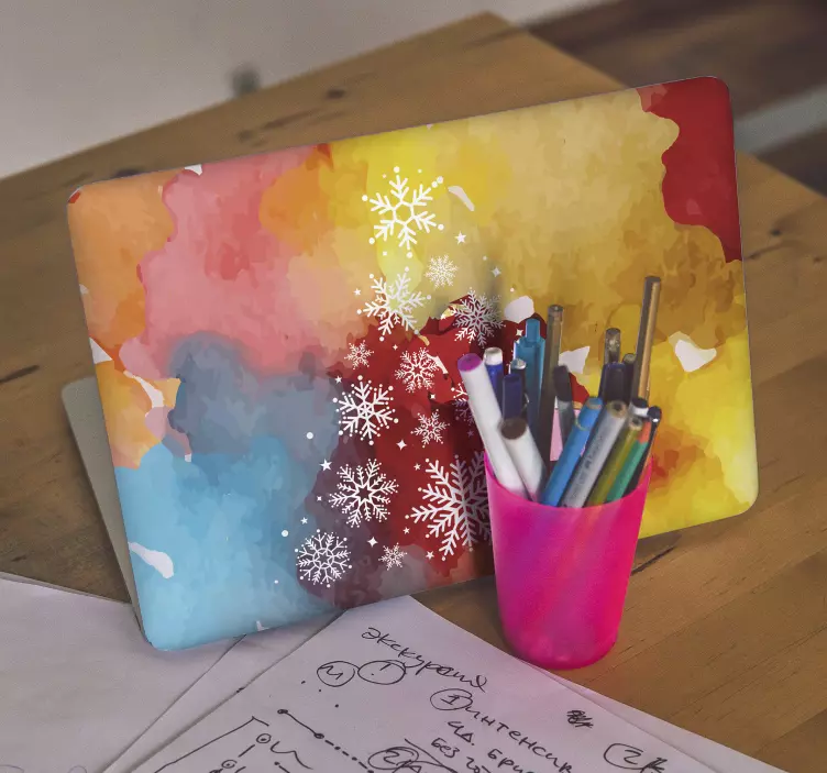 雪花圣诞树笔记本电脑贴纸 - TenStickers