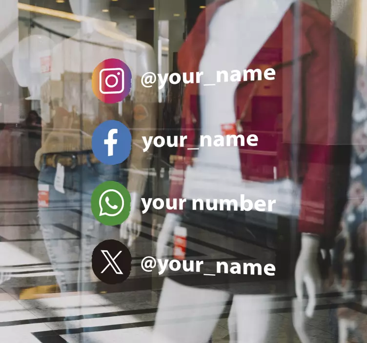 社交媒体点图标乙烯基标志 - TenStickers