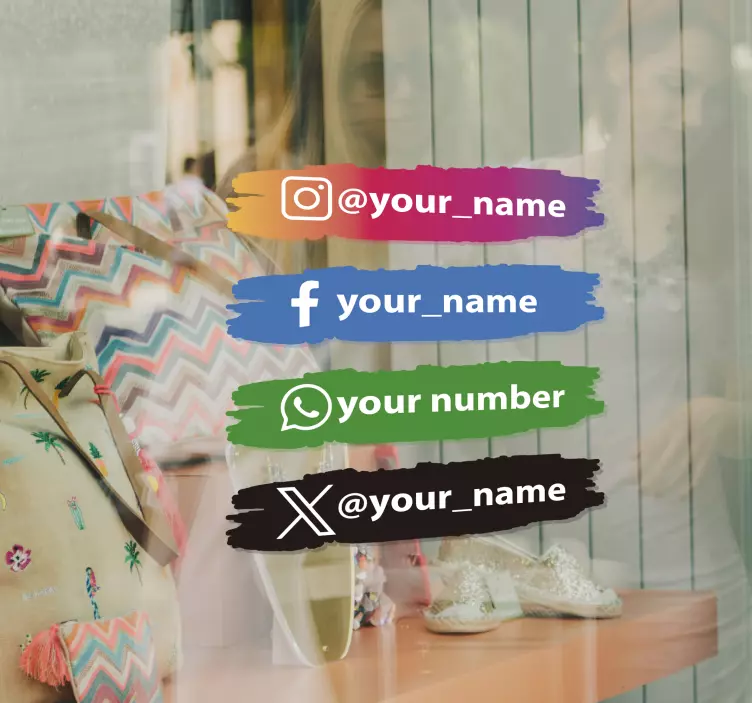 社交媒体图标个性化的乙烯基标志 - TenStickers