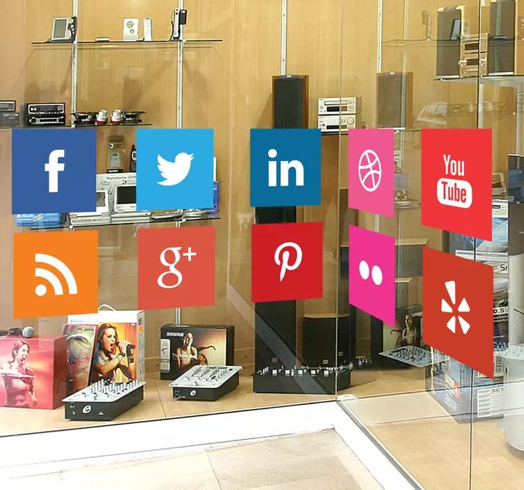 社交媒体标志贴纸 - TenStickers