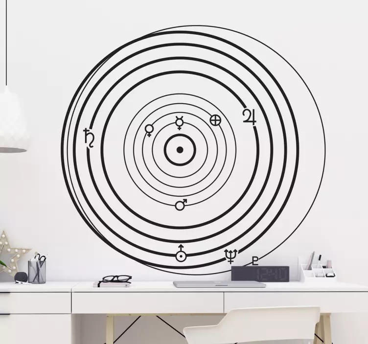 太阳系轨道科学贴纸 - TenStickers