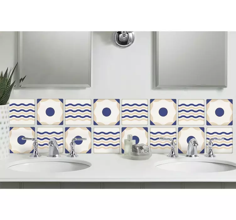 西班牙瓷砖贴纸边框贴纸 - TenStickers