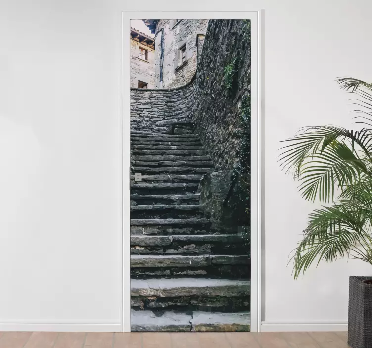 石楼梯门贴 - TenStickers