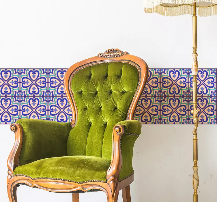 塔拉韦拉花墙边框贴纸 - TenStickers