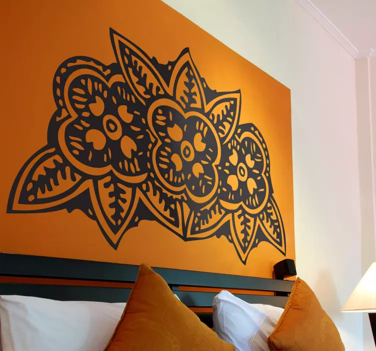 三朵印度花贴花 - TenStickers