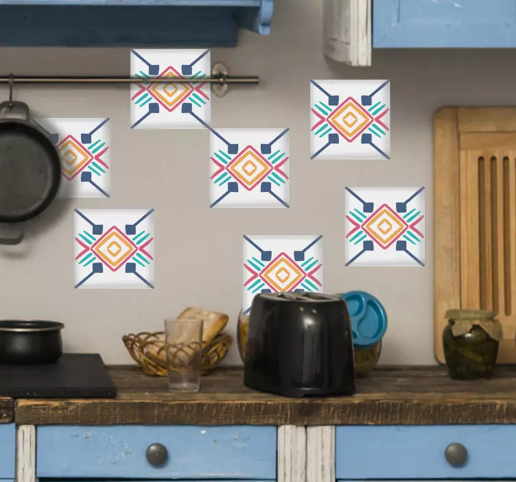 动物贴画几何彩色图案 - TenStickers