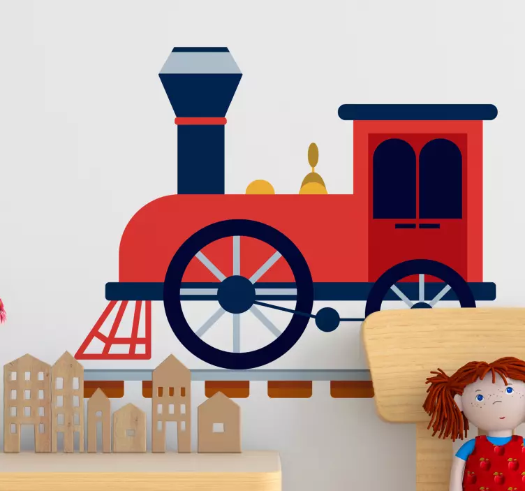 火车轨道女孩墙壁画 - TenStickers