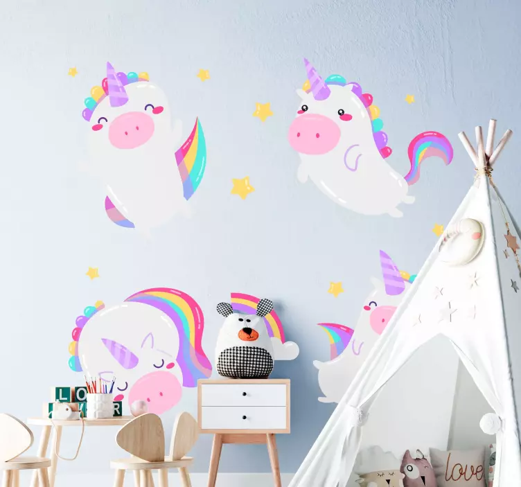 独角兽夜童话墙贴 - TenStickers