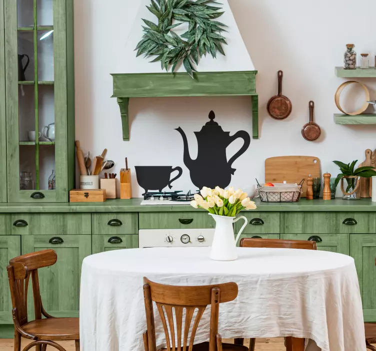 复古茶壶墙贴纸 - TenStickers