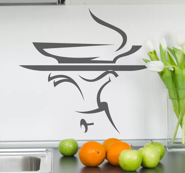 服务员托盘4厨房贴纸 - TenStickers