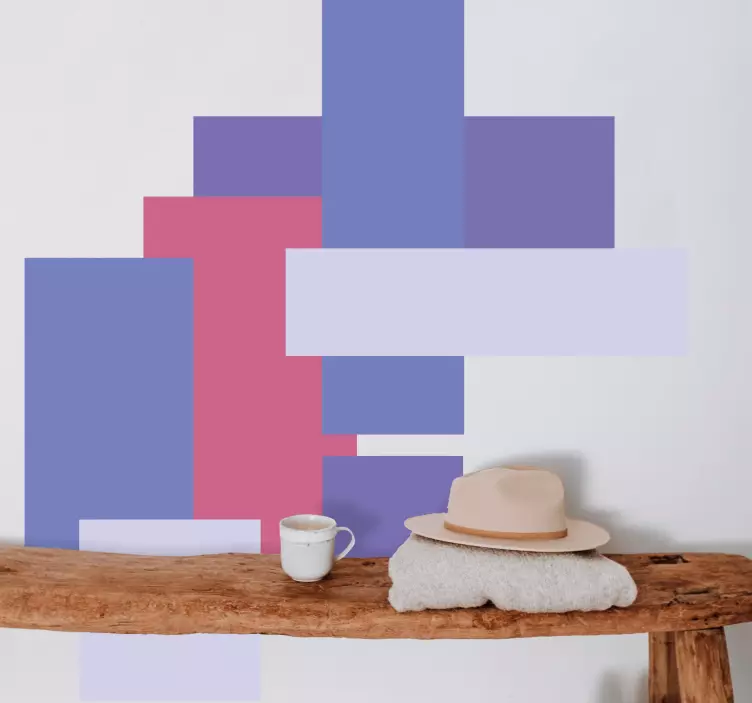 动物贴画层叠几何块 - TenStickers