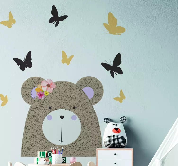 孩子们的野生非洲熊女孩动物贴纸 - TenStickers