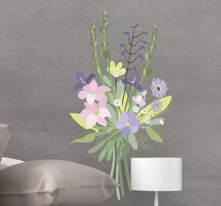 野花花束花墙贴 - TenStickers