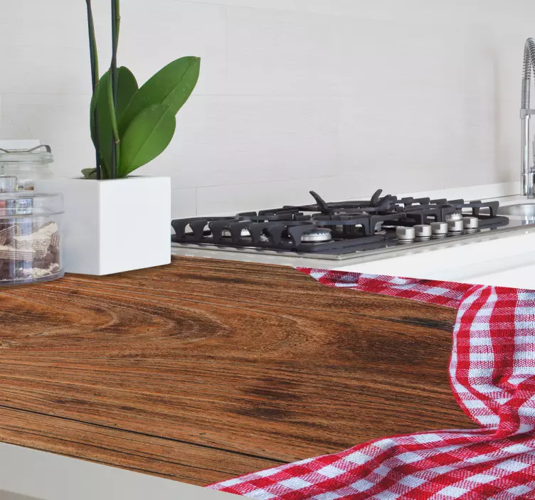 木桌布图案家具贴纸 - TenStickers