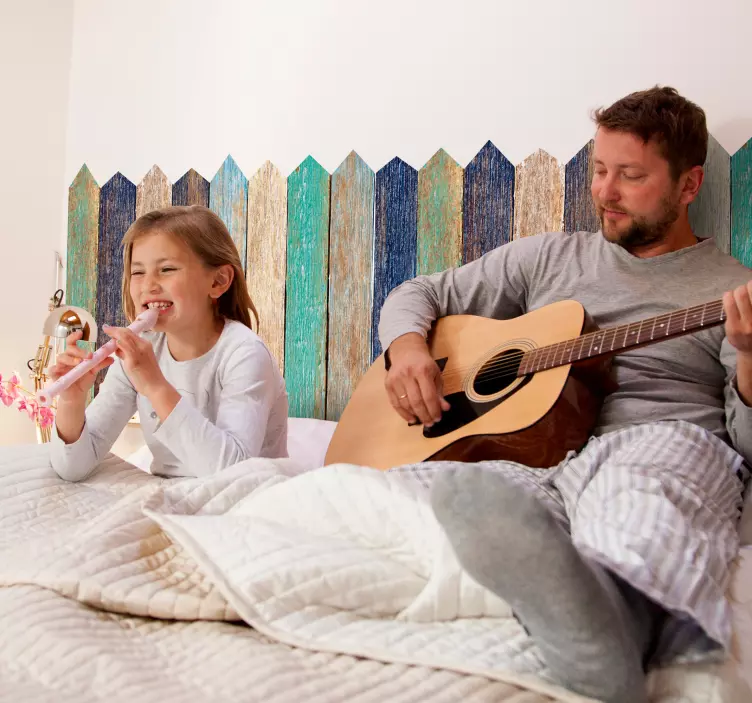 木栅栏床头板家用墙贴 - TenStickers