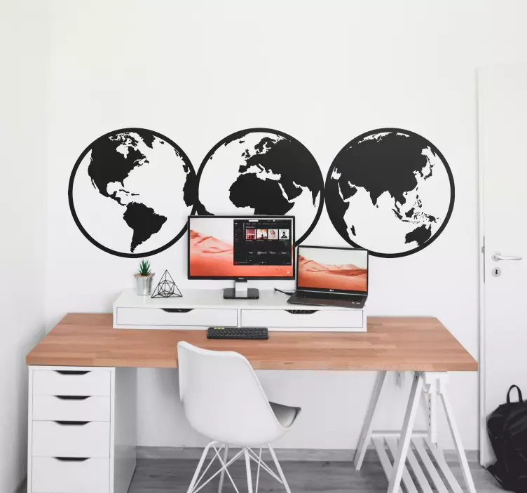 世界观世界地图墙贴 - TenStickers