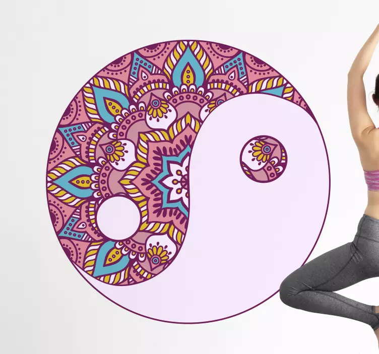 洋洋曼陀罗花墙贴花 - TenStickers