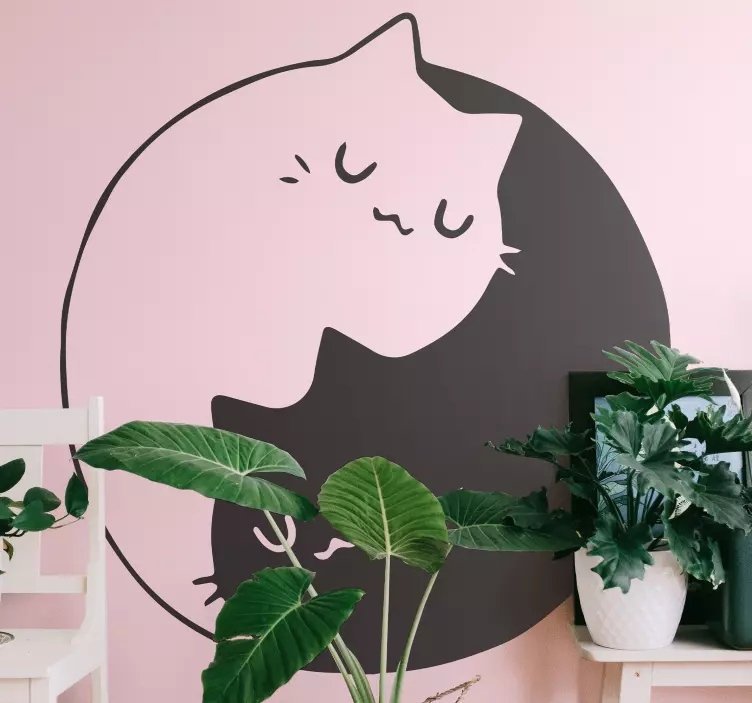 阴阳猫宠物贴纸 - TenStickers