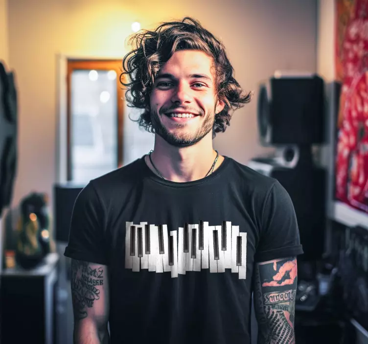 T恤衫 钢琴键盘 - TenStickers