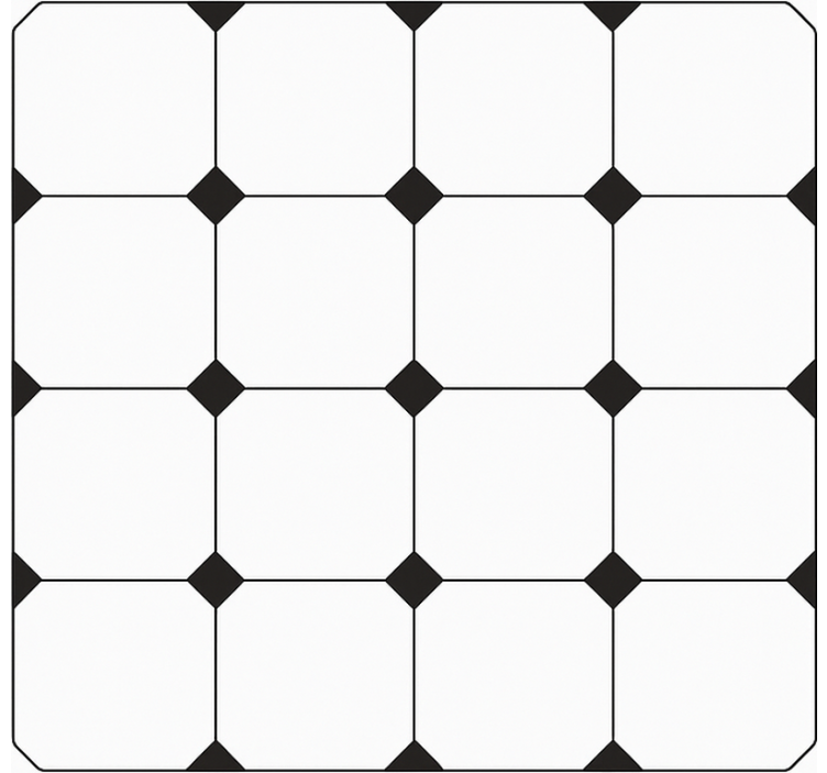 乙烯基厨房地毯 格纹钻石印花 - TenStickers